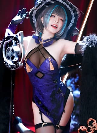 Cosplay 半半子 柴郡旗袍