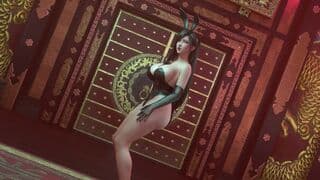 腿部伸直脚尖点地旋转