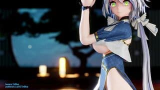 洛天依舞蹈练习巨乳弹跳展现柔软曲线
