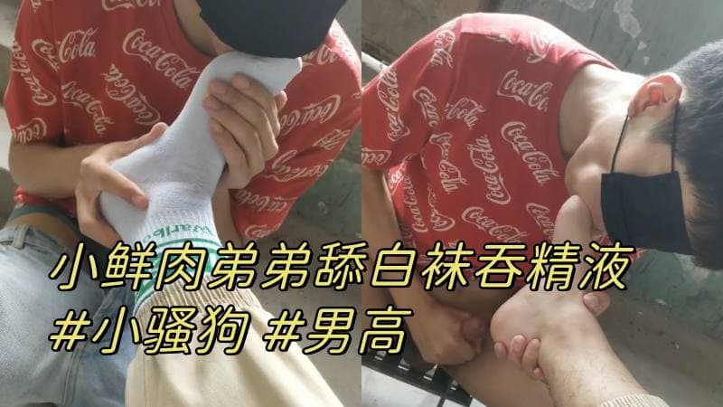 男高小骚狗鲜肉弟弟舔白袜吞精液,把哥哥伺候得好爽