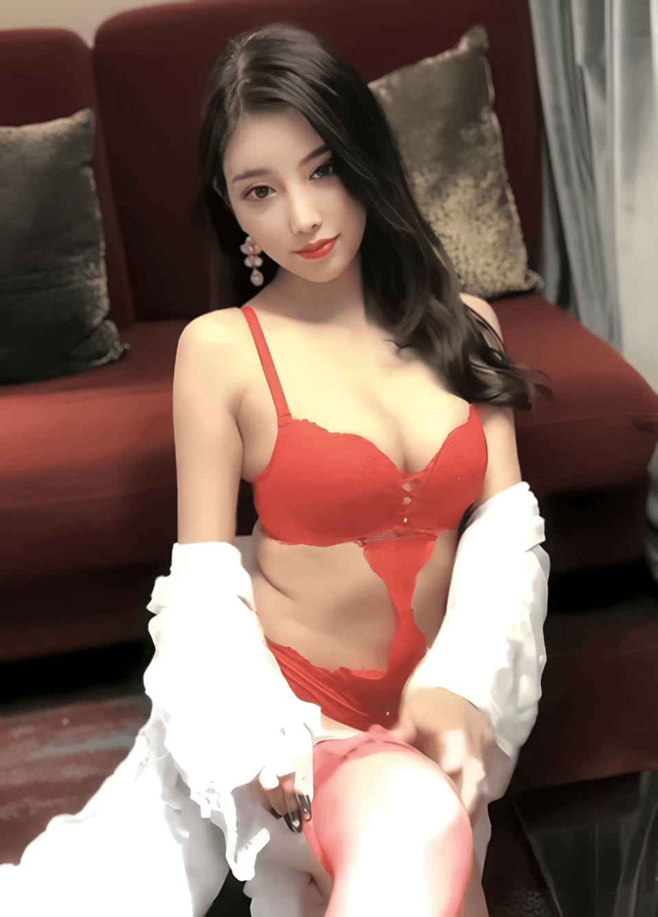 超美颜值美艳女神秀人超人气女神杨晨晨露脸脱内衣半裸诱惑身材火辣