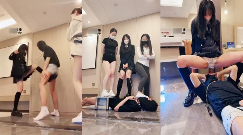 惹女王生气的后果很严重，贱奴 鸟档直接被踢爆 ，闻着女王的逼 喝着女王的圣水，踩头下跪 磕头 鸡巴竟然还能硬