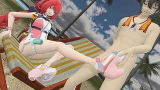 柚叶的海滩足交 [Oscarkim123]